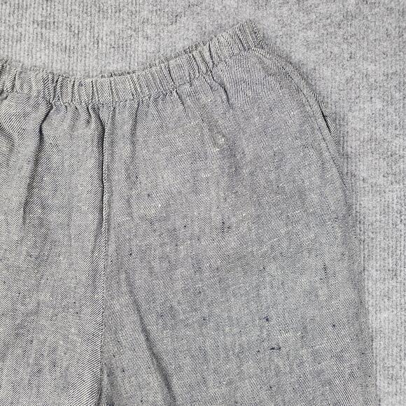 Flax Pants Womens Small Gray Linen Elastic Waist Relaxed Lagenlook Coastal Beach - Picture 2 of 7